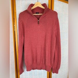Men's J Crew Salmon Zip Sweater - Size Large - Excellent
